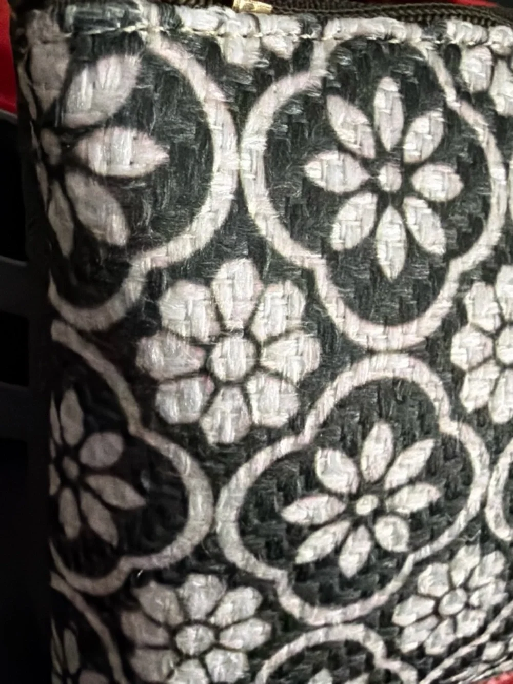 Black & White Floral Cosmetic Pouch